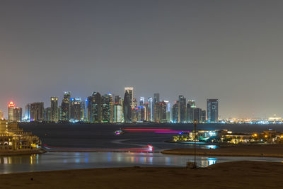 Illuminated city at night