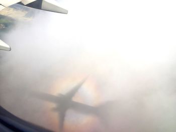 Low angle view of airplane flying in sky