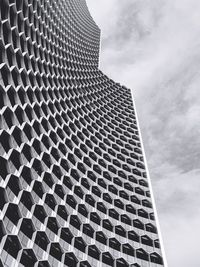 Low angle view of modern building against sky