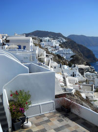 High angle view of buildings in town