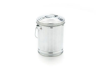 Close-up of jar against white background