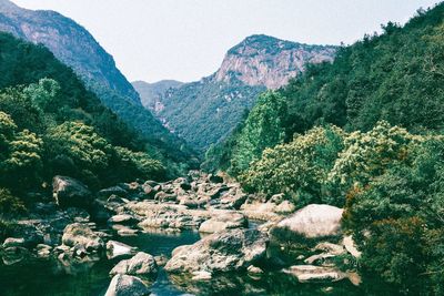 Scenic view of mountains against sky