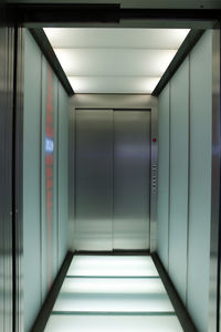 Closed doors of elevator