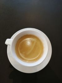 High angle view of coffee on table