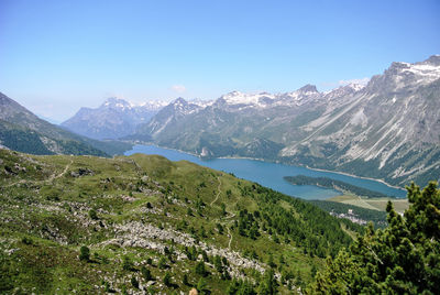 Scenic view of mountains against sky