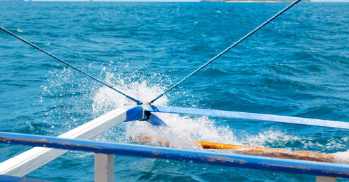 Sailboat sailing in sea