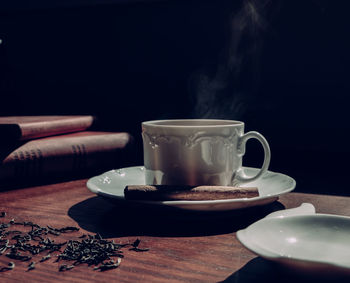 Close-up of coffee on table