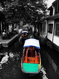 View of canal in city