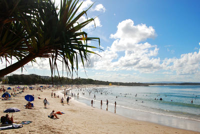 Scenic view of beach against sky