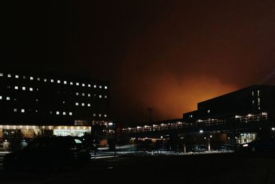 Illuminated city at night