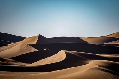 Sand dunes in a desert