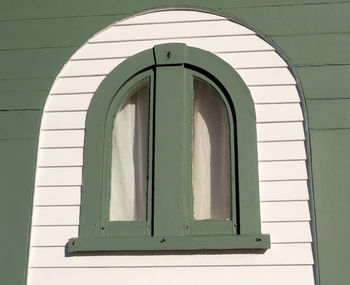 Low angle view of window on building