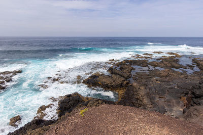 Coastline in the natural park of jandia - parque natural de jandina - on  fuerteventura