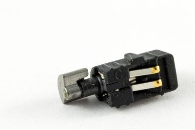 Close-up of toy car on white background