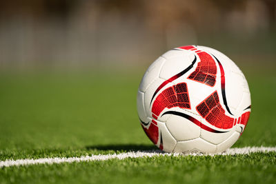 Close-up of ball on field