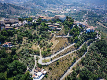 High angle view of city