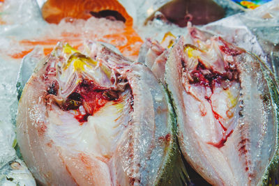 Close-up of fish for sale in market