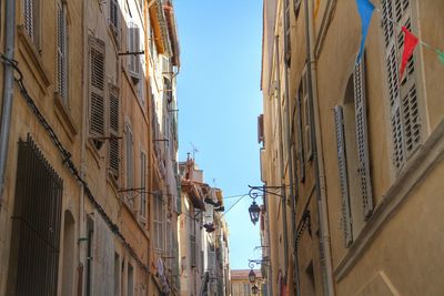 Low angle view of buildings in city