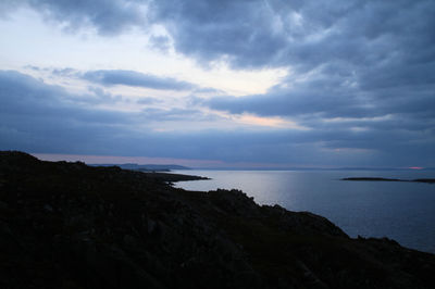 Scenic view of sea and cloudy sky