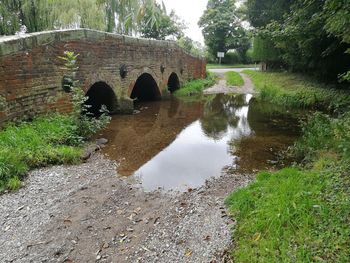 Arch bridge over river