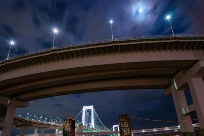 Low angle view of bridge at night