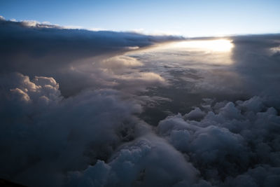 Aerial view of cloudscape during sunset
