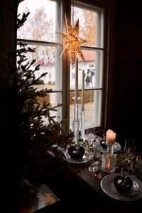 Christmas tree on table at home