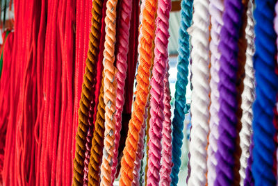 Full frame shot of colorful ropes