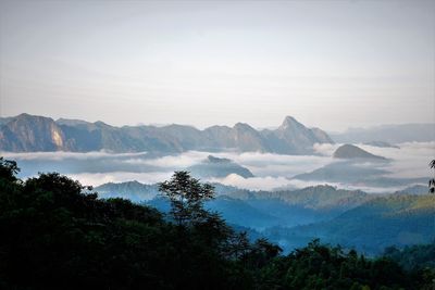 Scenic view of mountains against sky