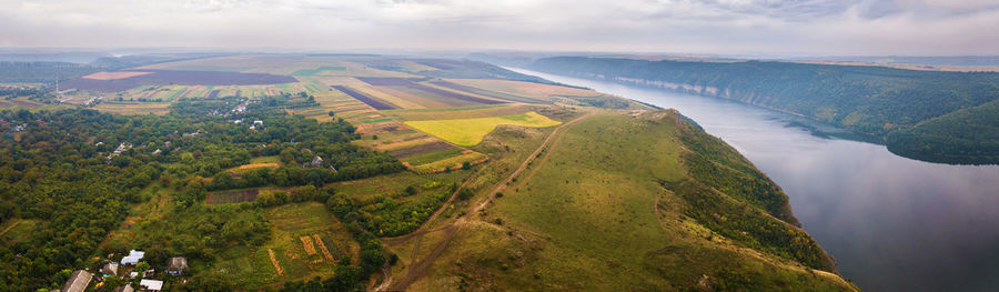 Aerial view of landscape against sky