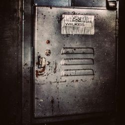 Close-up of closed door