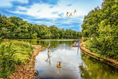 Scenic view of river against sky