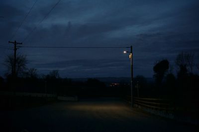 View of road at night