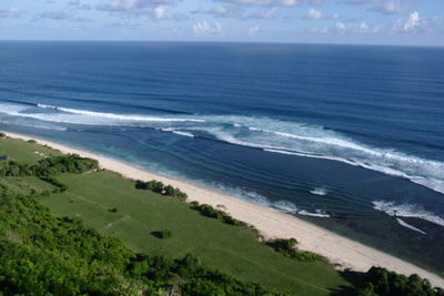 High angle view of beach against sky