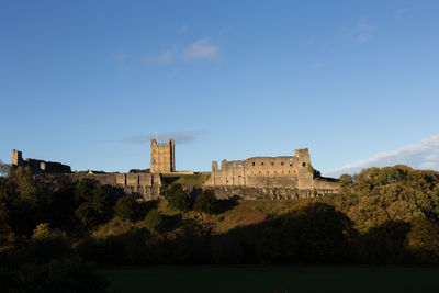 View of fort against blue sky