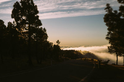 Scenic view of landscape against sky during sunset