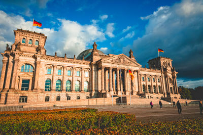 View of historical building against cloudy sky