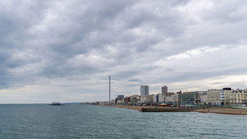 View of sea against cloudy sky