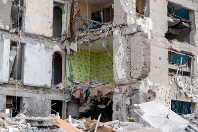 High angle view of abandoned building