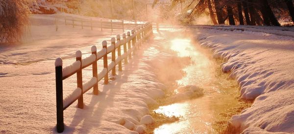 Scenic view of landscape during winter