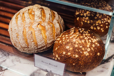 Close-up of bread in store