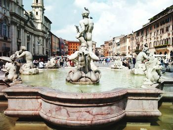 Fountain against sky