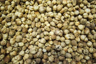 Full frame shot of walnuts for sale at market