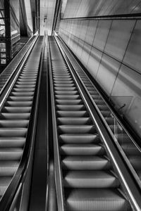 Low angle view of escalator