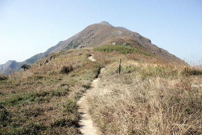 Scenic view of mountains against clear sky