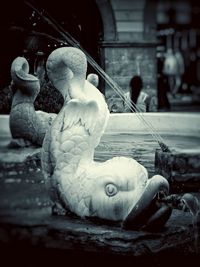 Close-up of statue against water