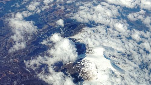 High angle view of snow