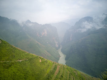 Scenic view of mountains against sky