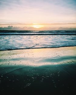 Scenic view of dramatic sky over sea