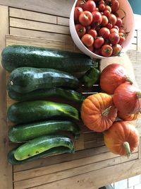 Vegetables on table